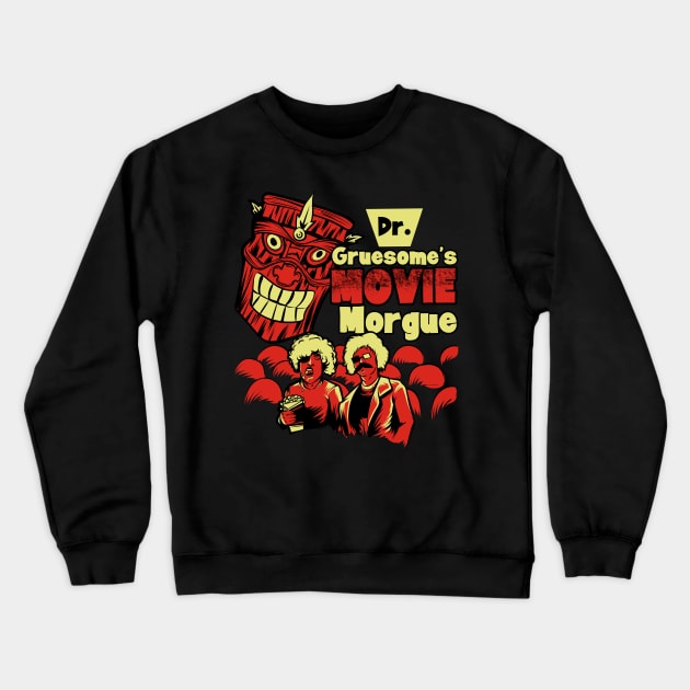 Dr. Gruesome's Movie Morgue Crewneck Sweatshirt by itsalivestudios